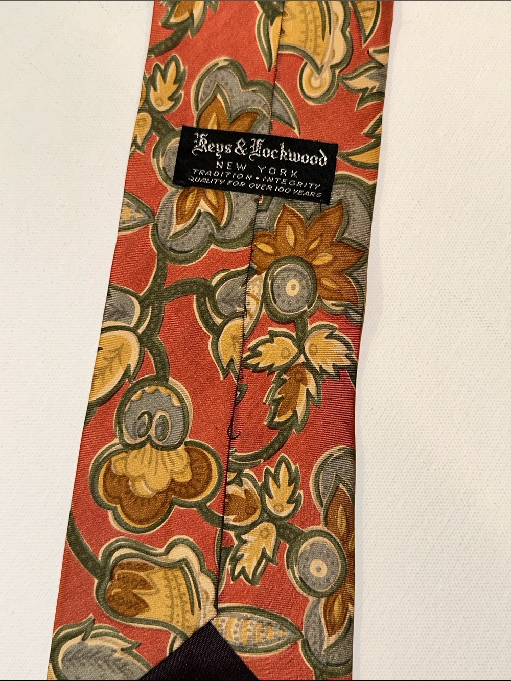 KEYS & LOCKWOOD MENS VINTAGE TIE - Picture 4 of 4